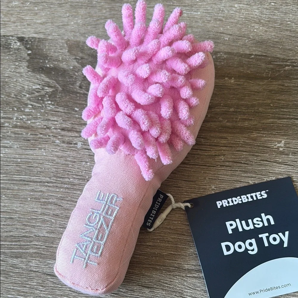 Tangle Teezer Pink Plush Dog Toy